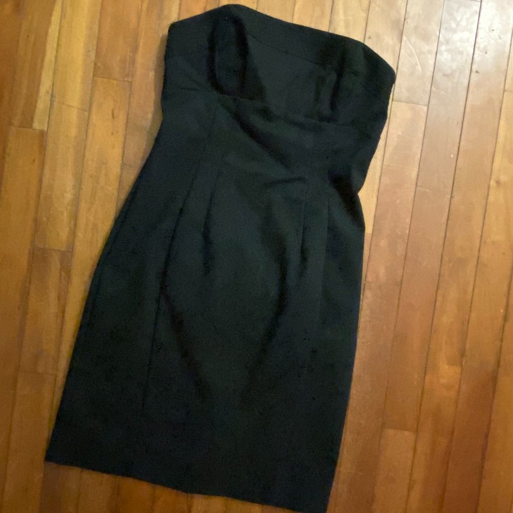 EUC Express Black Strapless Sheath Dress Sz 4 - Picture 1 of 10